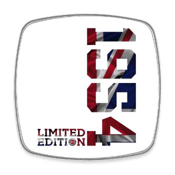 ENGLAND LIMITED EDITION 1954 UK 72. GEBURTSTAG - Viereckiger Kühlschrankmagnet - Weiß - Vorne