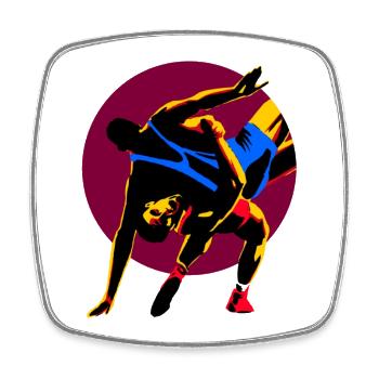 Wrestler Wrestling - Viereckiger Kühlschrankmagnet - Weiß - Vorne