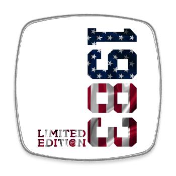 ÉDITION LIMITÉE 1983 USA 43E ANNIVERSAIRE - Magnet carré - blanc - Devant