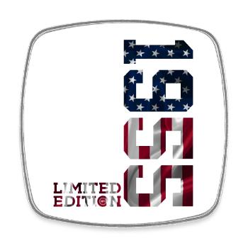 ÉDITION LIMITÉE 1955 USA 71E ANNIVERSAIRE - Magnet carré - blanc - Devant