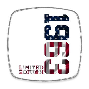 LIMITED EDITION 1963 USA 63. GEBURTSTAG - Viereckiger Kühlschrankmagnet - Weiß - Vorne