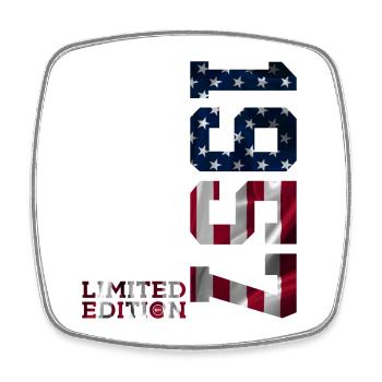 LIMITED EDITION 1957 USA 69TH BIRTHDAY - Square fridge magnet - white - Front