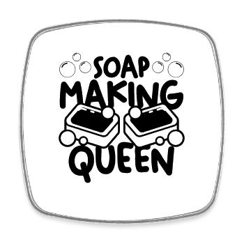 Soap Making Queen Essential Oils Soaper Soap Maker - Square fridge magnet - white - Front