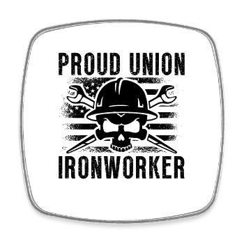 Fier syndicat des ferronniers Soudeur Serrurgon Ferronniers - Magnet carré - blanc - Devant