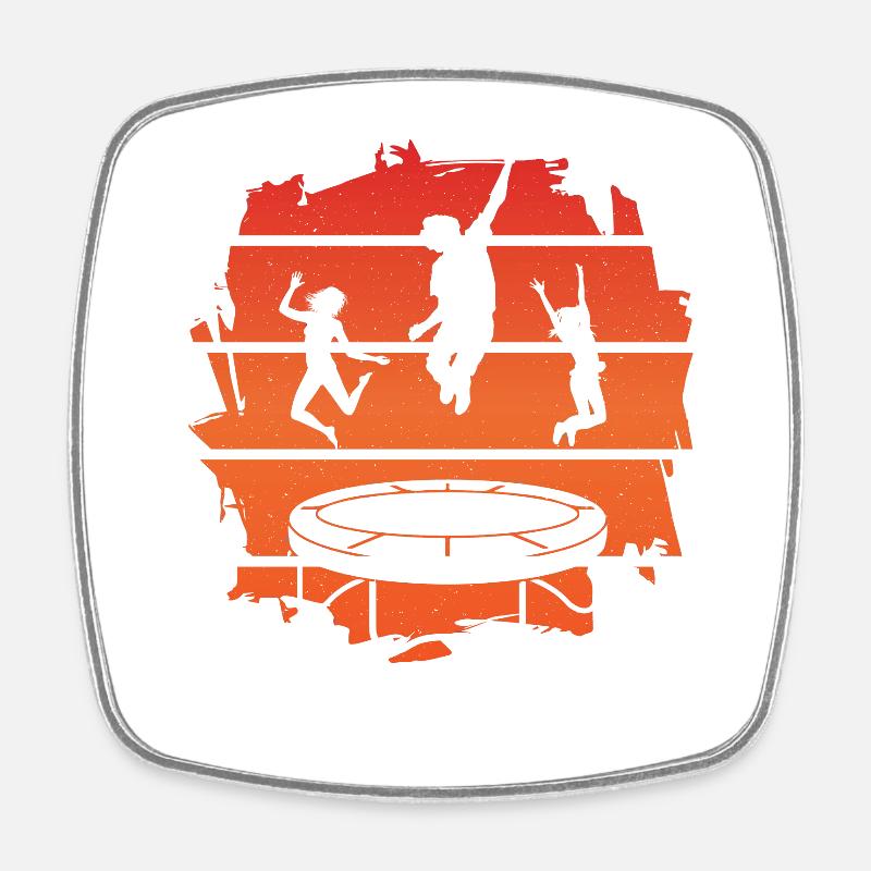 Trampoline - Magnet carré - blanc