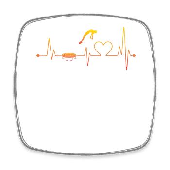 Trampolin Heartbeat - Viereckiger Kühlschrankmagnet - Weiß - Vorne