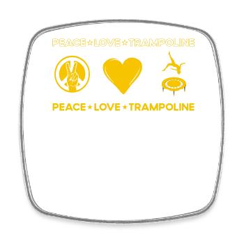 Peace Love Trampolin - Viereckiger Kühlschrankmagnet - Weiß - Vorne
