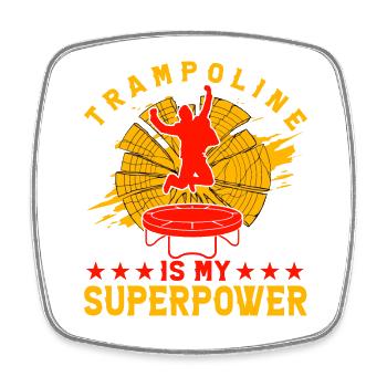 Trampolin ist meine Superkraft - Viereckiger Kühlschrankmagnet - Weiß - Vorne
