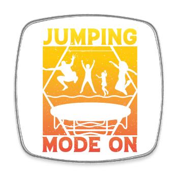 Jumping Mode on - Square fridge magnet - white - Front