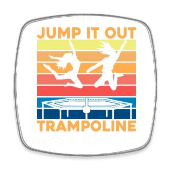 Herausspringen Trampolin - Viereckiger Kühlschrankmagnet - Weiß - Vorne