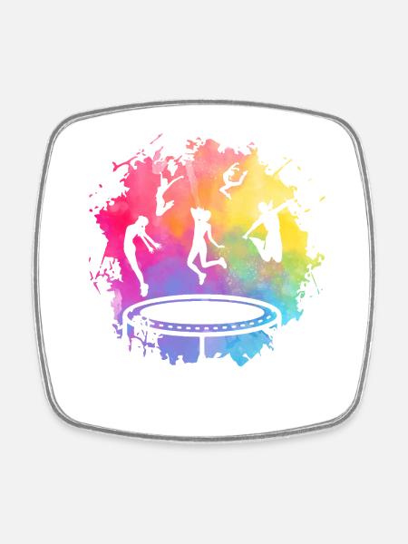 Trampoline - Magnet carré - blanc