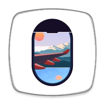 Fernweh Reisen Flugzeug Fenster Landschaft Natur - Viereckiger Kühlschrankmagnet - Weiß - Vorne