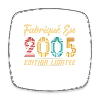 Fabriqué en 2005 Vintage cadeau d'anniversaire - Magnet carré - blanc - Devant