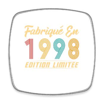 Fabriqué en 1998 Vintage cadeau d'anniversaire - Magnet carré - blanc - Devant