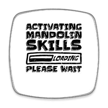 Activating Mandolin Skills Bluegrass Music Player - Square fridge magnet - white - Front