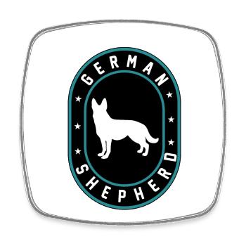 Berger allemand - Magnet carré - blanc - Devant