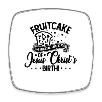 Fruitcake The Official Snack Nutty Fruitcake Lover - Square fridge magnet - white - Front