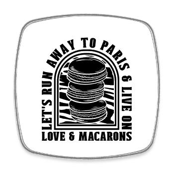 Fuyons à Paris Snacking Macaron Lover Lover - Magnet carré - blanc - Devant