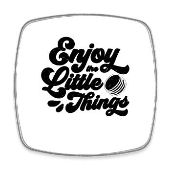 Profitez des petites choses Snacking Macaron Lover - Magnet carré - blanc - Devant