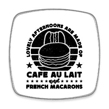 Les beaux après-midi sont rétro astucieusement amateur de macarons - Magnet carré - blanc - Devant