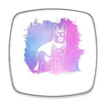 Deutscher Schäferhund - Viereckiger Kühlschrankmagnet - Weiß - Vorne