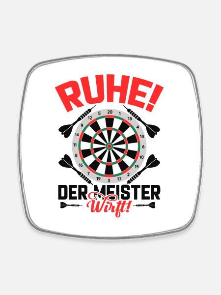 Dart Darten Darts - Viereckiger Kühlschrankmagnet - Weiß