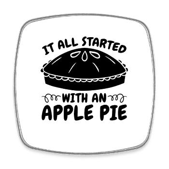 It All Started With Baking Fruit Apple Pie Lover - Square fridge magnet - white - Front