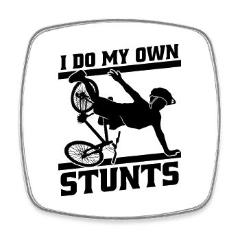Je fais mes propres cascades vélo vélo cycliste cycliste - Magnet carré - blanc - Devant