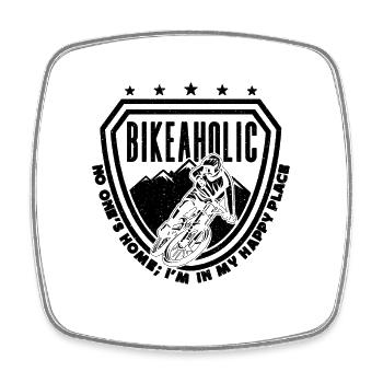 Bikeaholic No One's Home Bicycle Road Bike Cyclist - Viereckiger Kühlschrankmagnet - Weiß - Vorne