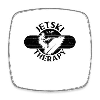 Jet Ski Thérapie Retro Loves Watercraft Jet Skier - Magnet carré - blanc - Devant