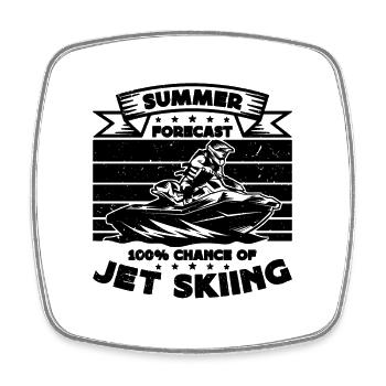 Summer Forecast 100% Chance Water Sports Jet Skier - Viereckiger Kühlschrankmagnet - Weiß - Vorne