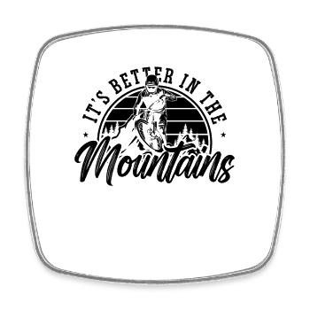 C’est mieux dans les sports de montagne Vététiste - Magnet carré - blanc - Devant