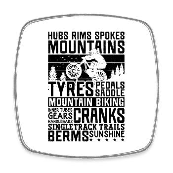Moyeux Jantes Spokers Loves Bike Racing Mountain Biker - Magnet carré - blanc - Devant