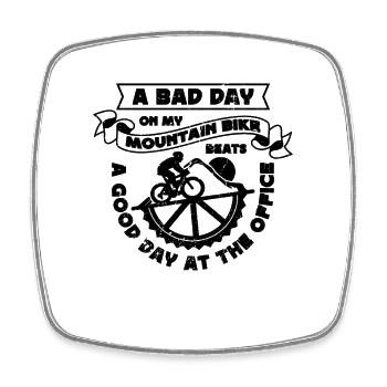 A Bad Day On My Bicycle Cyclist Mountain Biker - Viereckiger Kühlschrankmagnet - Weiß - Vorne