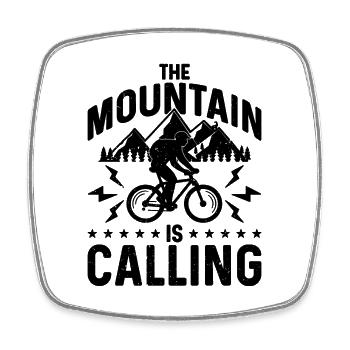 La montagne appelle vélo vététiste - Magnet carré - blanc - Devant