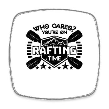 Who Cares You're On Water Sports Rafting Lover - Viereckiger Kühlschrankmagnet - Weiß - Vorne