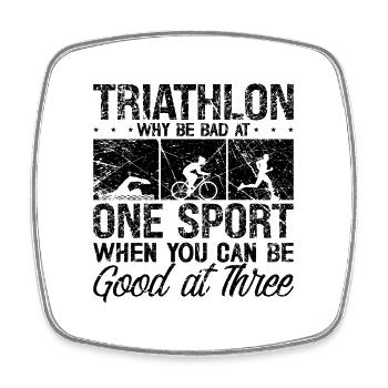 Triathlon Pourquoi être mauvais à l’entraînement Amateur de triathlon - Magnet carré - blanc - Devant