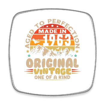 Vintage 1963 Birthday Gift 1963 - Square fridge magnet - white - Front