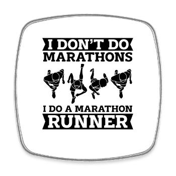 Je ne fais pas de marathons en courant Entraînement Marathonien - Magnet carré - blanc - Devant