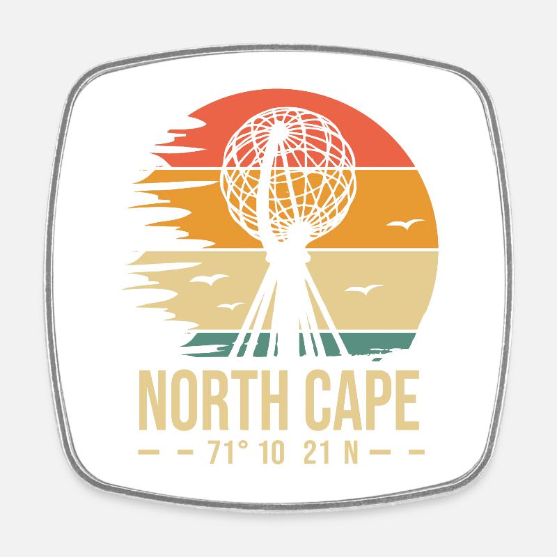 North cape north nordkap - Square fridge magnet - white