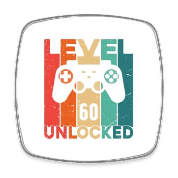Level 60 freigeschaltet - Viereckiger Kühlschrankmagnet - Weiß - Vorne