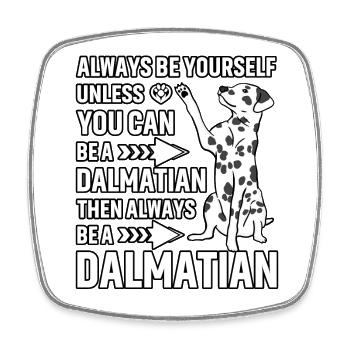Detto divertente dalmata - Calamita quadrata da frigo - bianco - Fronte
