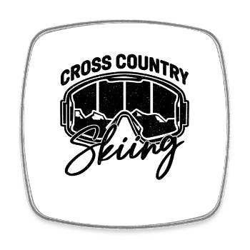 Cross Country Skiing Loves Ski Racing XC Skier - Viereckiger Kühlschrankmagnet - Weiß - Vorne