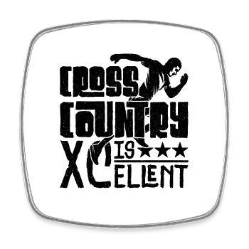 Cross Country est XCellent Athletic Country Runner - Magnet carré - blanc - Devant