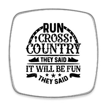 Run Cross Country They Athletic Country Runner - Viereckiger Kühlschrankmagnet - Weiß - Vorne