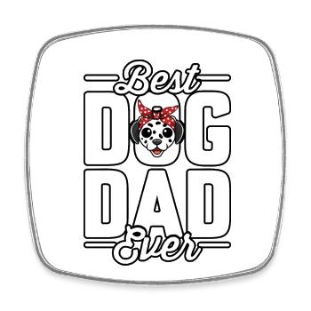 Best dad dog ever - Viereckiger Kühlschrankmagnet - Weiß - Vorne
