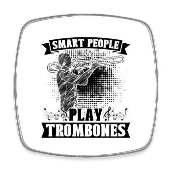Smart People Play Trombone Brass Band Trombonist - Viereckiger Kühlschrankmagnet - Weiß - Vorne