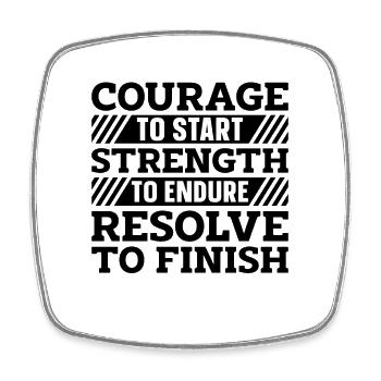 Courage To Start Marathon Runner Country Runner - Viereckiger Kühlschrankmagnet - Weiß - Vorne
