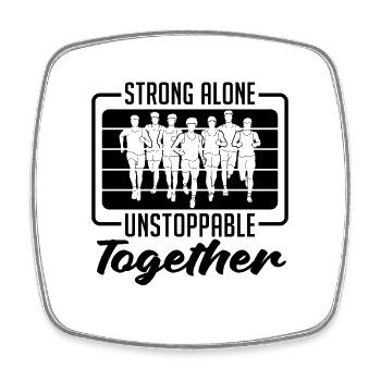Strong Alone Unstoppable Retro Race Country Runner - Magnet carré - blanc - Devant