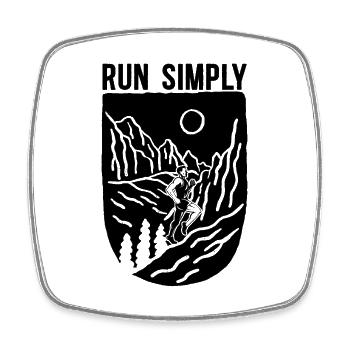 Run Simply Marathoner Ultra Running Trail Runner - Magnet carré - blanc - Devant
